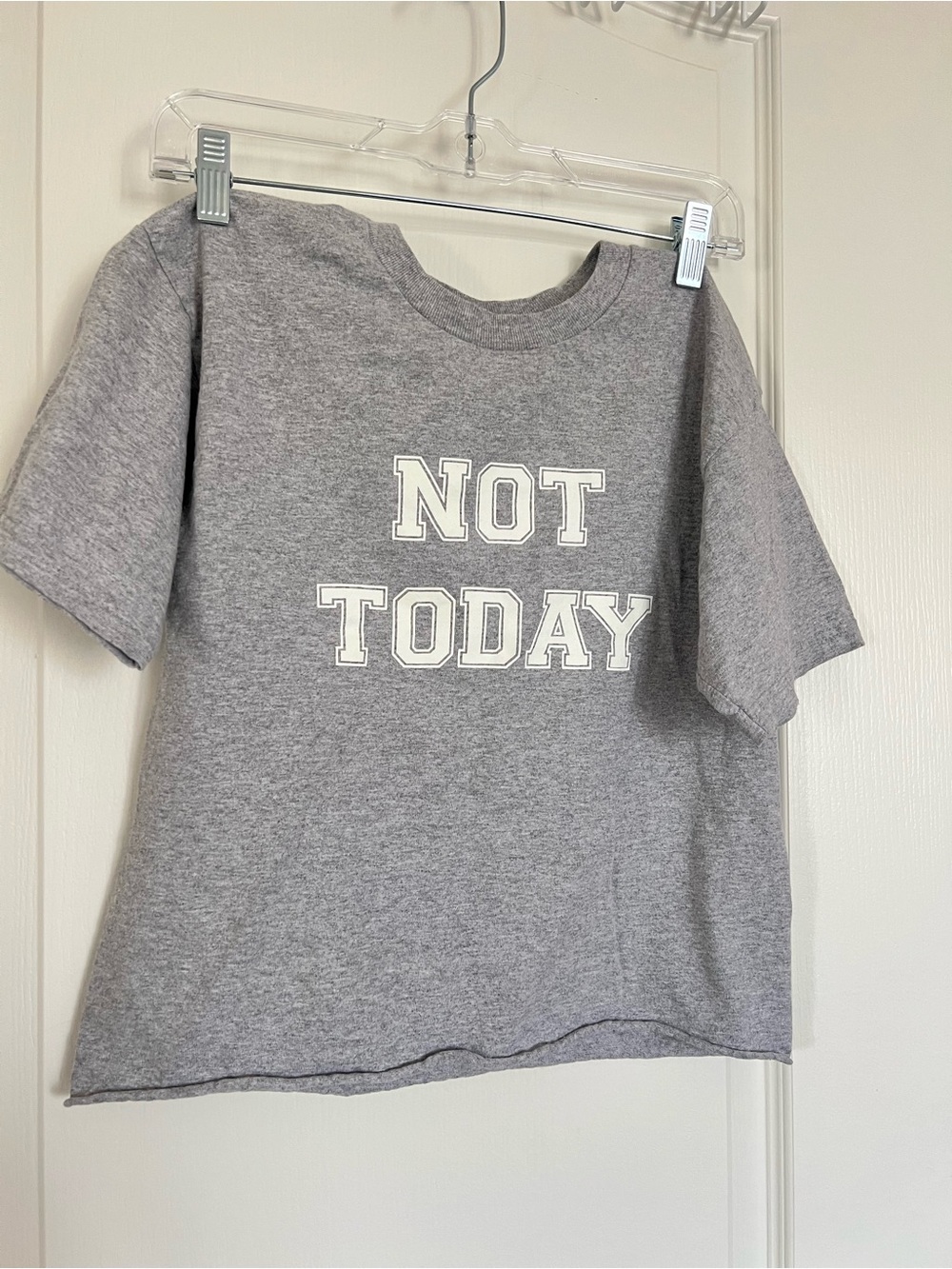 Gray 'NOT TODAY' Graphic Tee